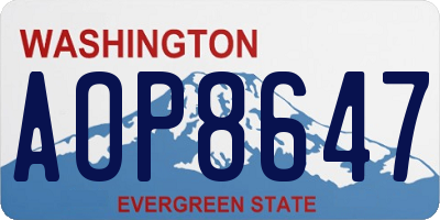 WA license plate AOP8647