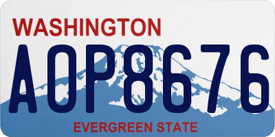WA license plate AOP8676