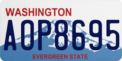 WA license plate AOP8695