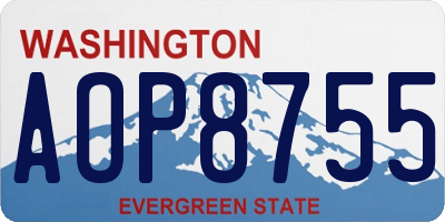 WA license plate AOP8755