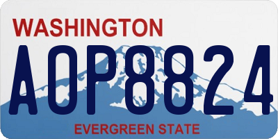 WA license plate AOP8824
