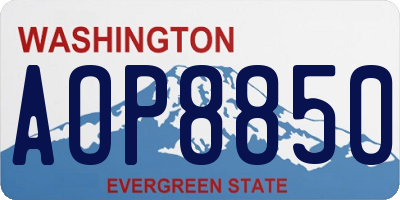 WA license plate AOP8850