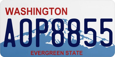 WA license plate AOP8855