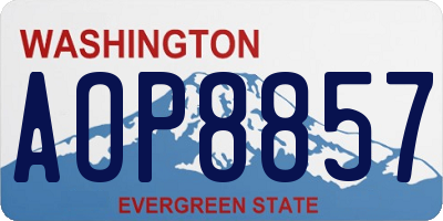 WA license plate AOP8857