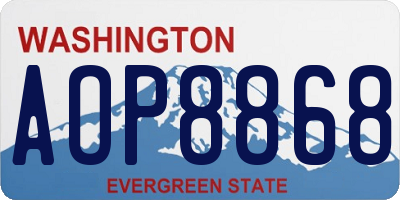 WA license plate AOP8868