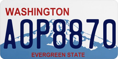 WA license plate AOP8870