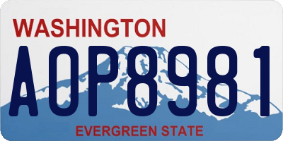 WA license plate AOP8981