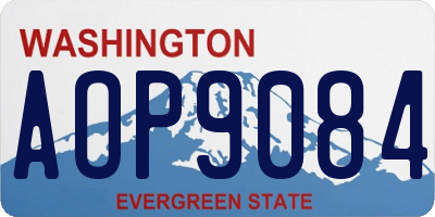 WA license plate AOP9084