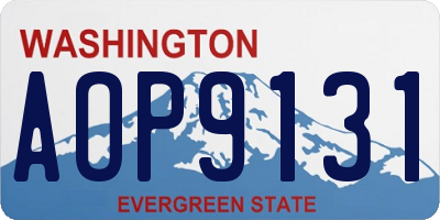 WA license plate AOP9131