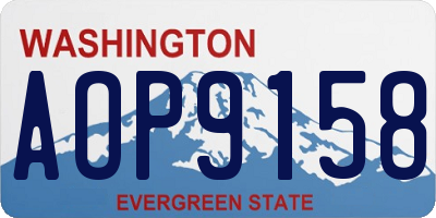 WA license plate AOP9158