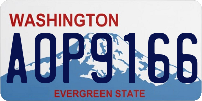 WA license plate AOP9166