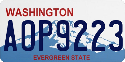 WA license plate AOP9223