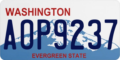 WA license plate AOP9237