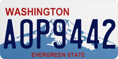 WA license plate AOP9442