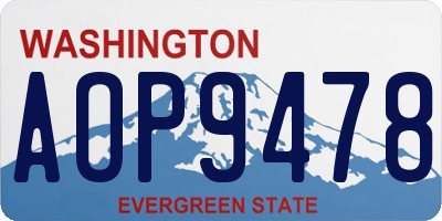 WA license plate AOP9478