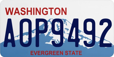 WA license plate AOP9492