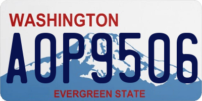 WA license plate AOP9506