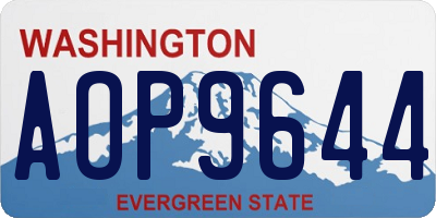 WA license plate AOP9644