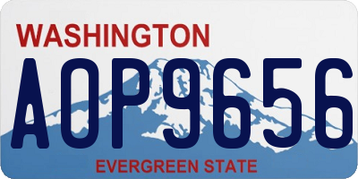 WA license plate AOP9656