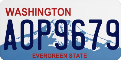 WA license plate AOP9679