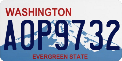 WA license plate AOP9732