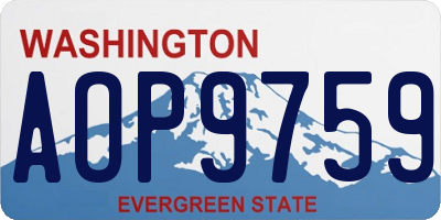 WA license plate AOP9759