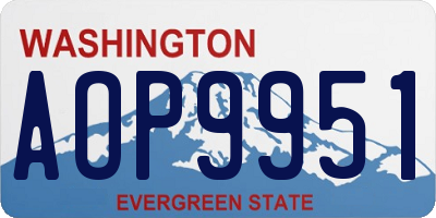 WA license plate AOP9951
