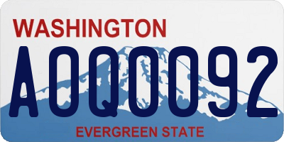 WA license plate AOQ0092