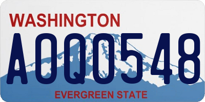 WA license plate AOQ0548