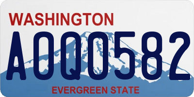 WA license plate AOQ0582