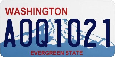 WA license plate AOQ1021