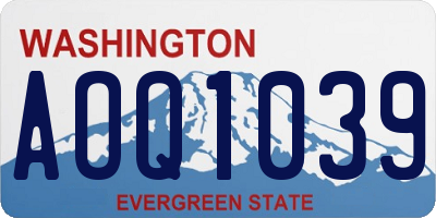 WA license plate AOQ1039