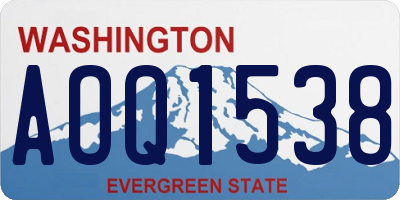 WA license plate AOQ1538