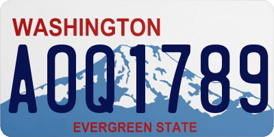 WA license plate AOQ1789