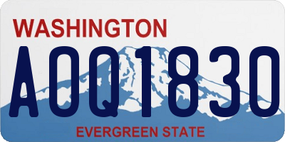 WA license plate AOQ1830
