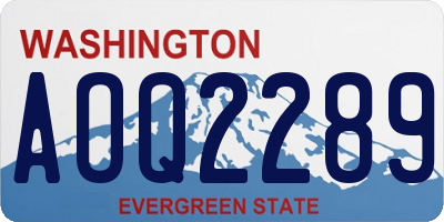 WA license plate AOQ2289