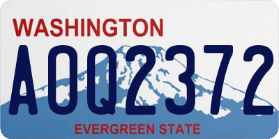WA license plate AOQ2372
