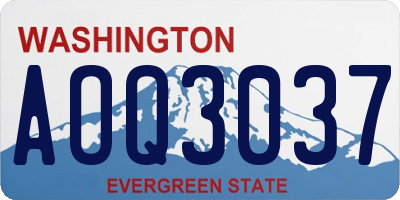 WA license plate AOQ3037