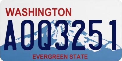 WA license plate AOQ3251