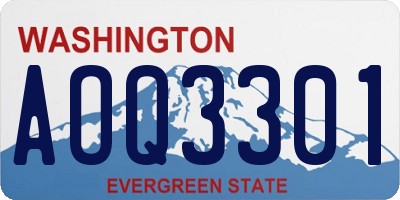 WA license plate AOQ3301