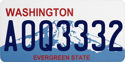 WA license plate AOQ3332