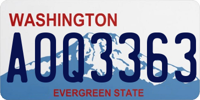 WA license plate AOQ3363