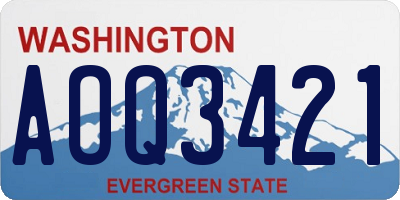 WA license plate AOQ3421