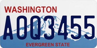 WA license plate AOQ3455