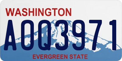 WA license plate AOQ3971