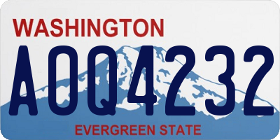 WA license plate AOQ4232