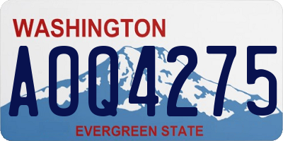 WA license plate AOQ4275