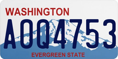 WA license plate AOQ4753