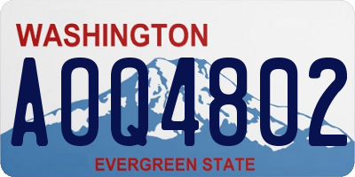 WA license plate AOQ4802