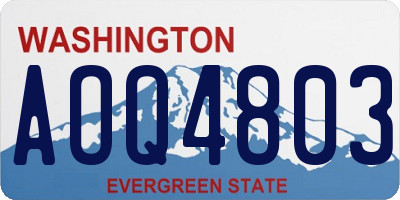 WA license plate AOQ4803